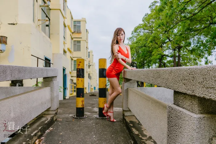 [Mzsock] NO.047 Abby red dress short skirt high heels beautiful legs outdoor shot street photography#[106P]-38